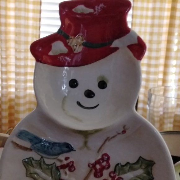 NWT Tracy Porter "Jolly Ol' Snowy" Large Snowman Serving Platter - Picture 3 of 7